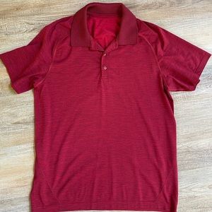 Men Lululemon Metal Tech Polo Red sz L